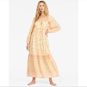 NWT Billabong Peasant Boho Renaissance Dress sz L